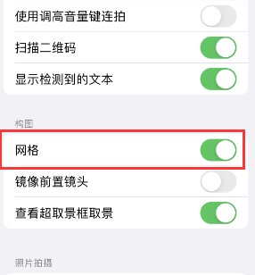 汝南苹果手机维修网点分享iPhone如何开启九宫格构图功能